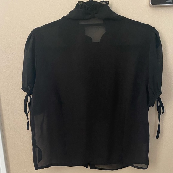 Widow Sheer Bow Blouse - Picture 5 of 7